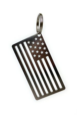 American Flag Stainless Steel Key Chain