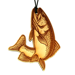 Arotags Trout Jumping — Wooden Car Air Freshener