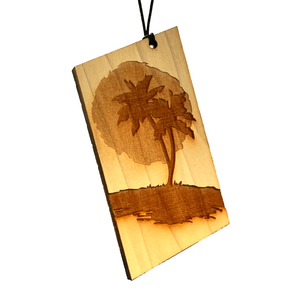 Arotags Palm Tree Sunset — Wooden Car Air Freshener