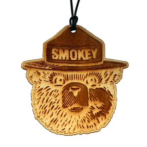 Arotags Smokey Bear Head — Wooden Car Air Freshener