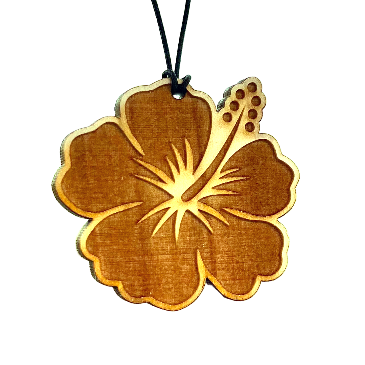 Arotags Hibiscus Flower — Wooden Car Air Freshener