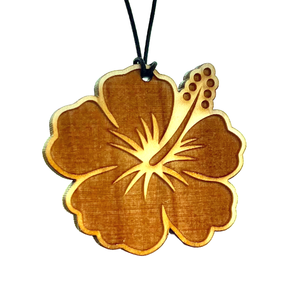 Arotags Hibiscus Flower — Wooden Car Air Freshener