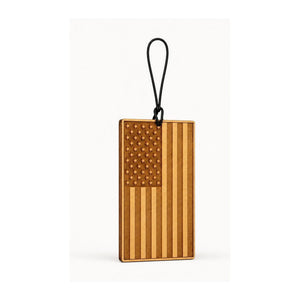 USA Flag wooden car air freshener