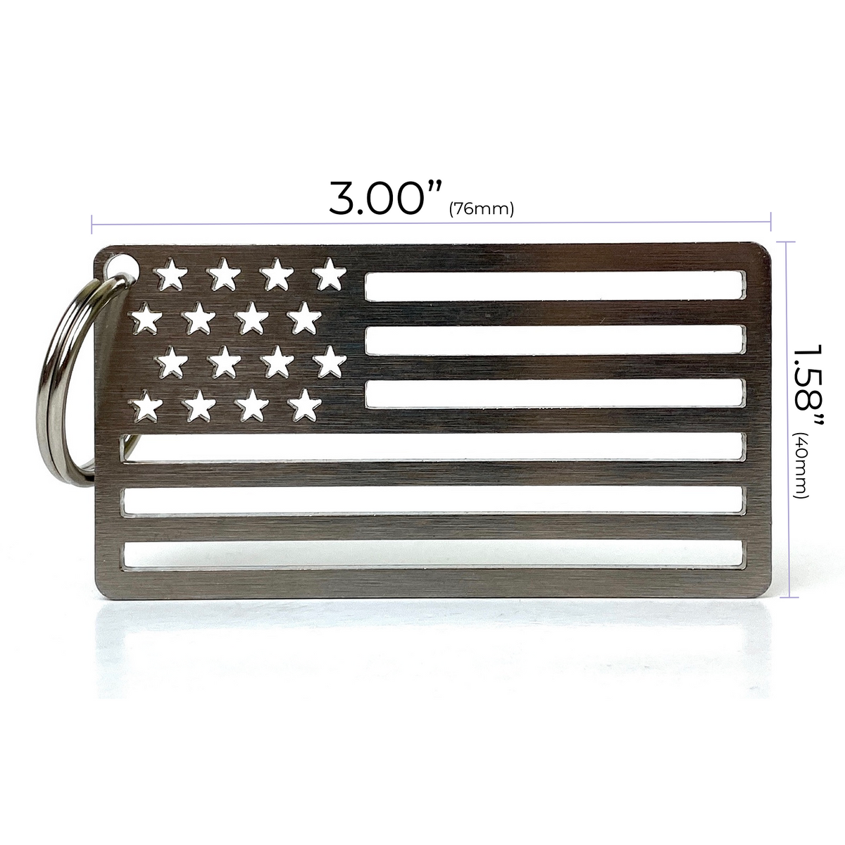 American Flag Stainless Steel Key Chain