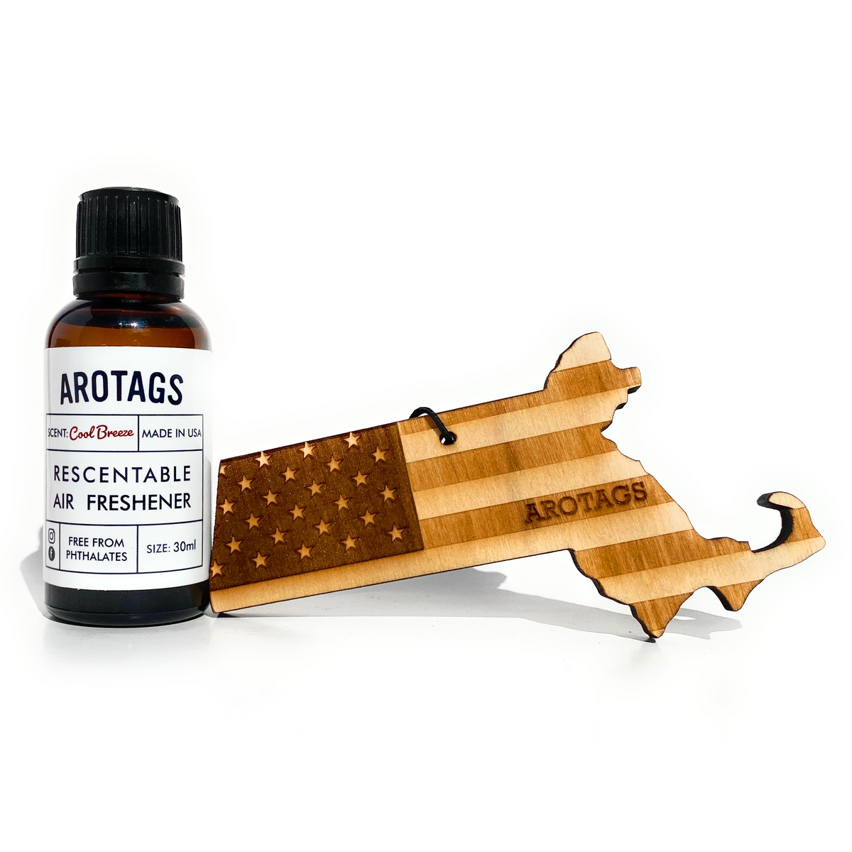 Arotags Florida Patriot Wooden Car Air Freshener Long Lasting 並行輸入品 Florida Patriot - Rescentable Air Freshener - Arotags